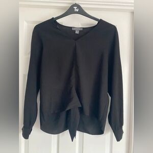 Primark Black Long-Sleeve V-Neck Twist-Front Top